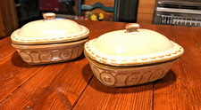 MINIATURE STONEWARE COVERED CASSEROLE DISHES - MASTERCLASS BAKE - SET of 2
