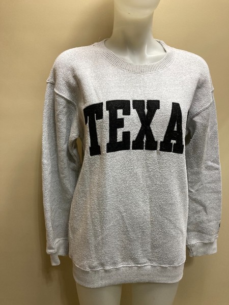 New York Popular Texas Embroidered Crew Sweatshirt Grey Marle Size S