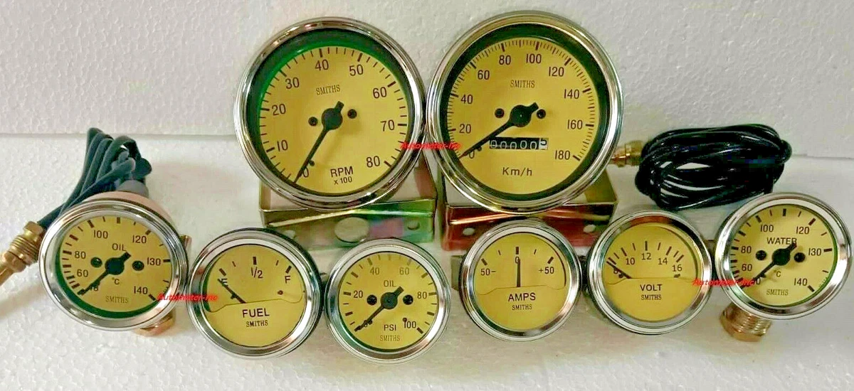 Kit De Instrumentos Smiths De 52 Mm – Temp, Aceite, Combustible, Voltio, Rpm Y Velocímetro De 85 Mm – Aftermarket Products