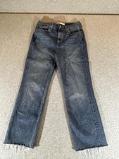 AYR Jeans Womens 27 Straight Crop High Rise Bomb Pop Stretch Blue Denim 27x25