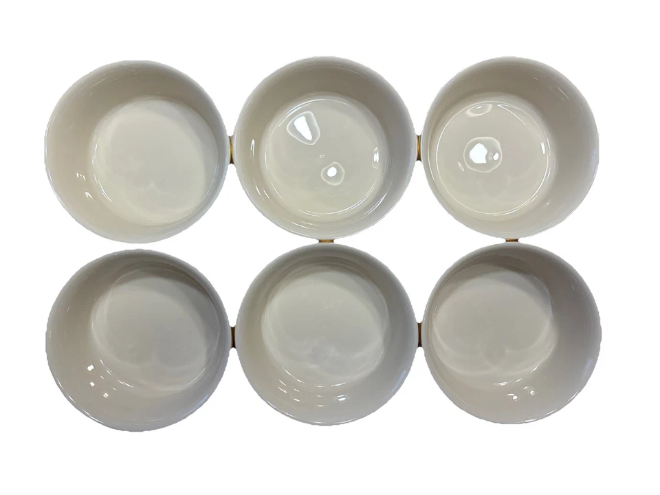 Lenox China Eternal Cream with Gold Trim Set of 6 Fruit & Dessert Bowls 5.25" - Image 2 of 4
