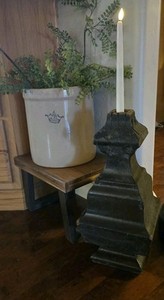 Antique architectural Wood Column Candle Holder Salvage 11 lbs (10)