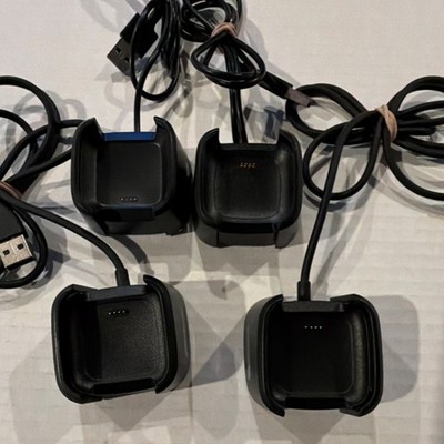 Lot of 4 Black Fitbit versa2  Smart Watch Charging Docks USB Charging