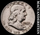 1957 Silver Franklin Half Dollar-Scarce Better Date No Reserve #i2699