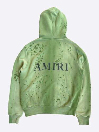 Amiri Green & Black Core Logo Shotgun Zip Up Hoodie - Picture 2 of 5