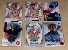 Topps 6 Cards Base+Auto+Relic Olympics Lot Michael Phelps Jazmine Fenlator USA