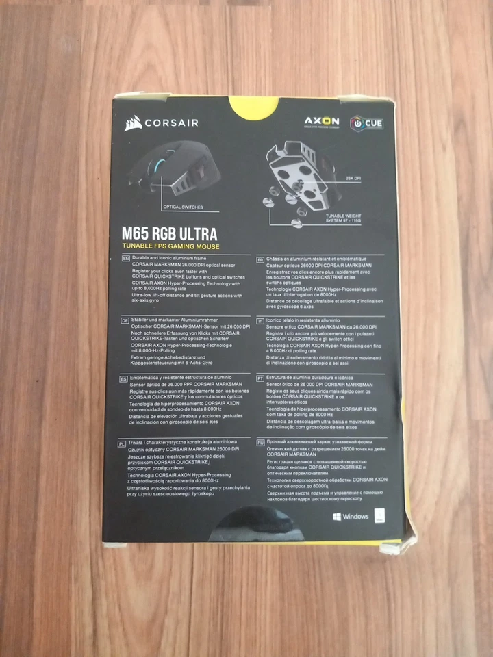 Corsair M65 RGB ULTRA Mouse Gaming Right-hand USB Type-A Optical 26000 DPI - Image 2 of 4