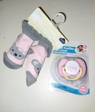 Newborn Cloths Baby King Print It Pacifier W/ Cover Silicone Nipple Baby Bootie
