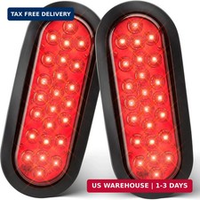 Oyviny 6 Inch Oval Red LED Trailer Tail Lights 2PCS, Super Bright 24LEDs Oval 6"