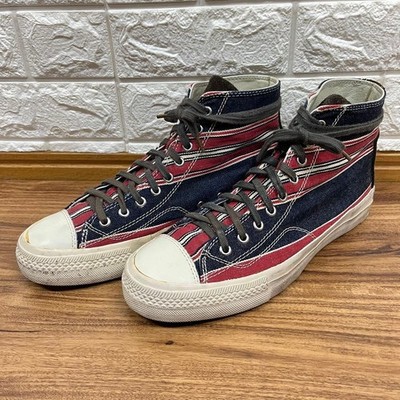 visvim Men Shoes 9.0US Skagway Hi Denim Stripe Sneakers Us9 Limited Edition VHTF
