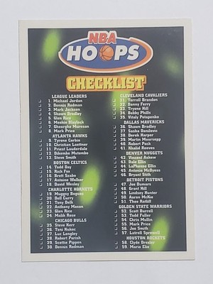 1997-98 Hoops #164 Checklist ~ Basketball