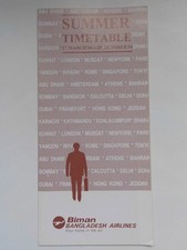 SYSTEM TIMETABLE BIMAN BANGLADESH AIRLINES 1994