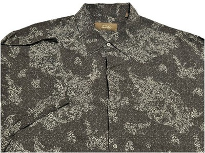 TASSO ELBA Men's 2XL Silk/Linen Blend Button-Up SS Floral Beach Tropical Shirt