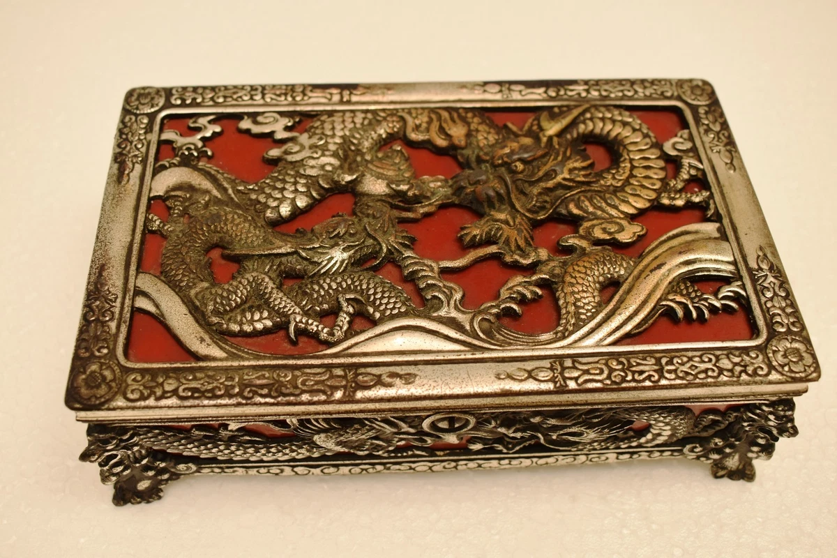 银色古董原版银色日本古董盒子| eBay