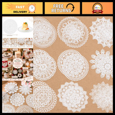 18 Pcs 10" White Lace Doilies for Tables, Crochet Placemats, Vintage Decor
