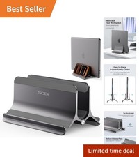 Multi-Device Vertical Organizer - Lightweight Aluminum Laptop Stand for Desk Use