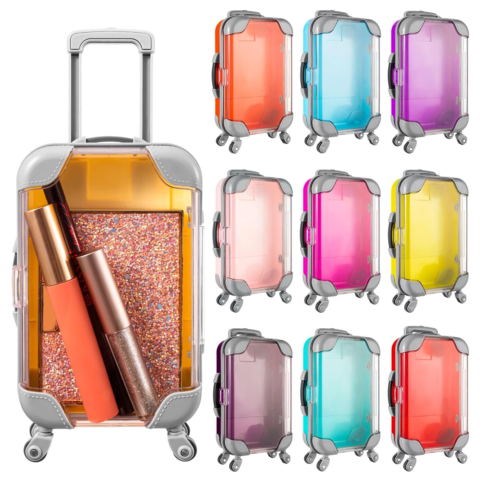 Mini Suitcase Party Favor Box, 8.66 x 3.54 x 1.77 Inches Pla
