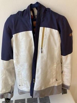 Roxy DryFlight 15K Women's Parka Jacket S White Navy Floral Hooded Insulated