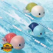3pk Wind Up Turtle Bath Toys, Floating Toddler Pool Play