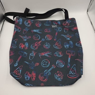 D23 Sketch Icons Tote Bag The Offical Disney Fan Club Thor Coco Aladdin EUC