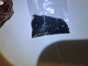 Small Bag of Black Granular black sand Mineral Specimen Sample