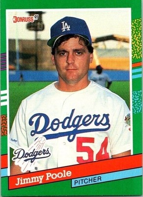 James (Jimmy) Richard Poole Dodgers 655 Donruss Pitcher 1990 Baseball Card