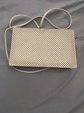 VINTAGE WHITING DAVIS INTERNATIONAL CREAM MESH SHOULDER BAG FORMAL WEDDING