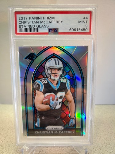 Christian McCaffrey #4 2017 Panini Prizm Stained Glass card