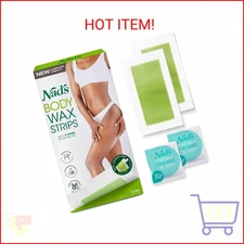 Nad's Body Wax Strips Hair Removal For Women At Home plus 4 Calming Oil Wipes, 2