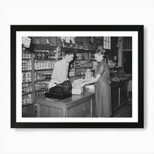 Making A Purchase In Cooperative St Framed Wall Art Poster Canvas Print Picture