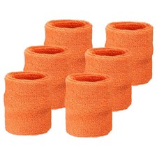Wrist Sweatbands Sports Wristbands, 6 Pack 3" Orange
