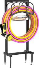 Garden Hose Holder,Heavy Duty Freestanding Detachable Storage Reel Stand,Upgrade