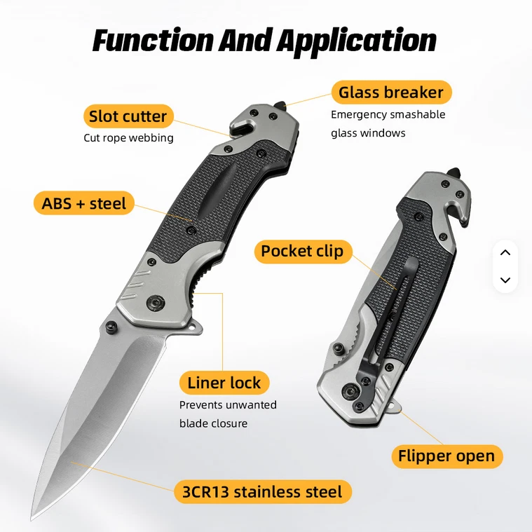 9"  SPRING OPEN ASSISTED TACTICAL FOLDING POCKET KNIFE EDC Blade Tactical Tool - Image 2 of 4