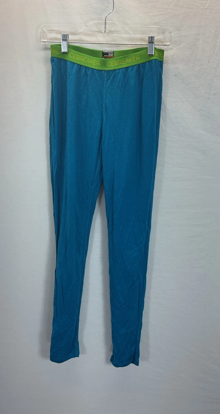 ICEBREAKER Merino BODYFIT200 Base Layer Leggings Teal Green Sz M Ski Snow