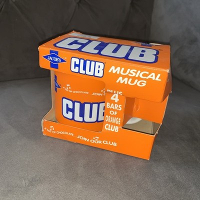 Vintage MCVITIE'S CLUB TASSE SCHOKOLADENKEKS ORANGE NEUHEIT (MUSICAL) verpackt