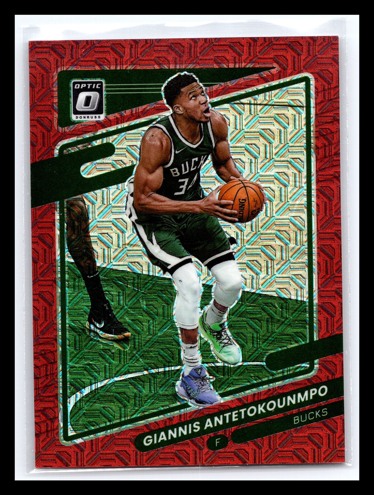 2021-22 Donruss Optic #31 Giannis Antetokounmpo Choice Red #/88 Milwaukee Bucks