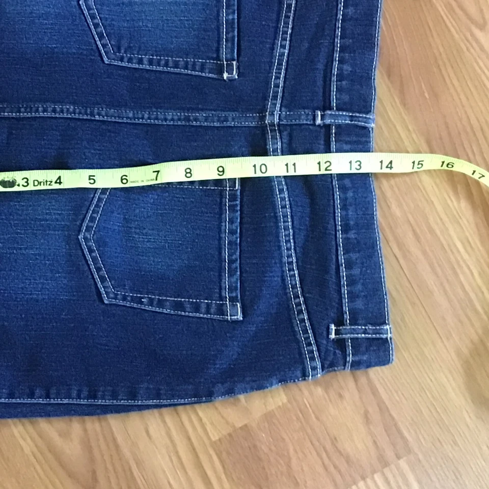 Est. 1989 Childrens Place Denim Jean Skirt Size 14 Blue Dark Wash Stretch 28” W - Image 4 of 4