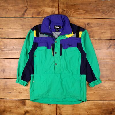 Vintage Nordica Outdoorjacke M 90er Colour Block grün