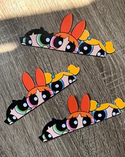 The Powerpuffin Girls Peeking Sticker Fan Art Cartoon