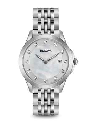 Bulova Classic Diamond 36mm Silver Stainless Steel - 96P174  display picture 2
