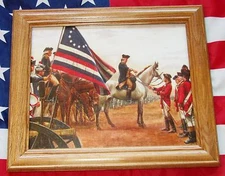 Patriotic Wall Art, American Revolution Print.  George Washington, Yorktown