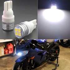 2x Hid 6000k White 2825 168 194 Led Motorcycle Bike Position Parking Light Bulbs