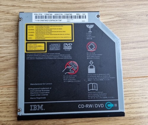 IBM GCC-4242N Internal 9.5mm CDR-W/DVD Drive for Thinkpad FRU 13N6769 (13N6768) - Picture 2 of 5