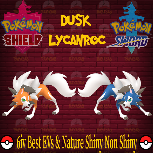 Lycanroc Dusk Shiny Non Shiny Best Stats Pokemon Sword And Shield Home Ebay
