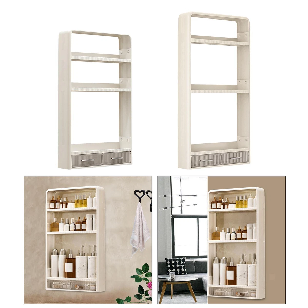 Makeup Wall Shelf Wall Floating Shelves Wall Mounted Multipurpose for Skincare 3