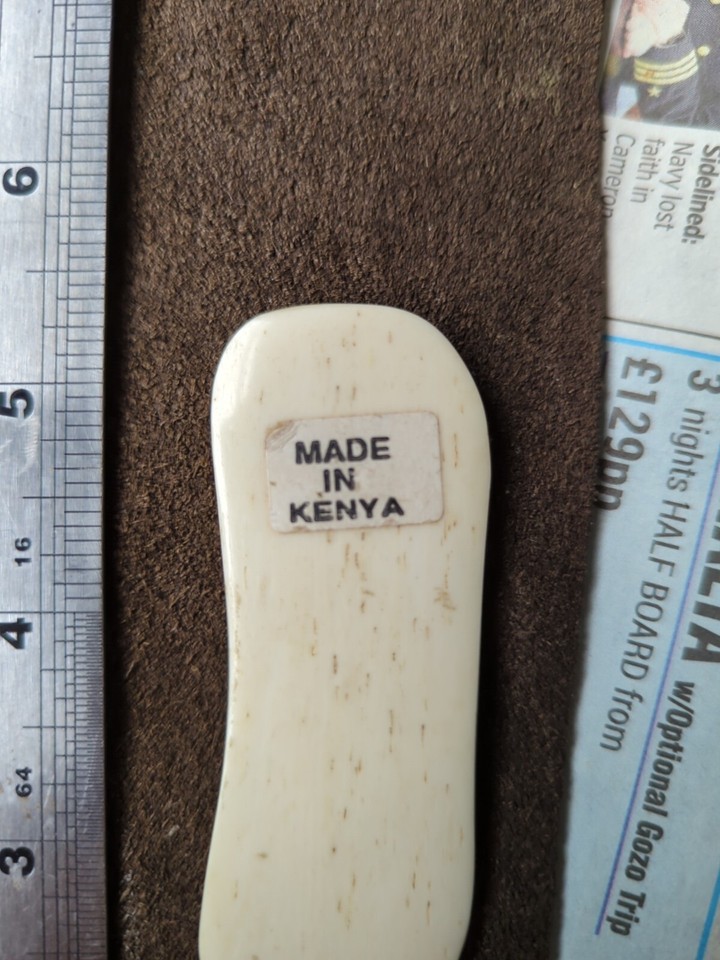 2x Vintage? Zebra Bone? Cheese Knives? Utensils MADE IN KENYA eBay