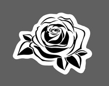 Rose Sticker Black and White Waterproof