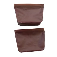 Food Storage, Flexible, Ziplock Style Reusable Washable, Red, Set of Two Pouches