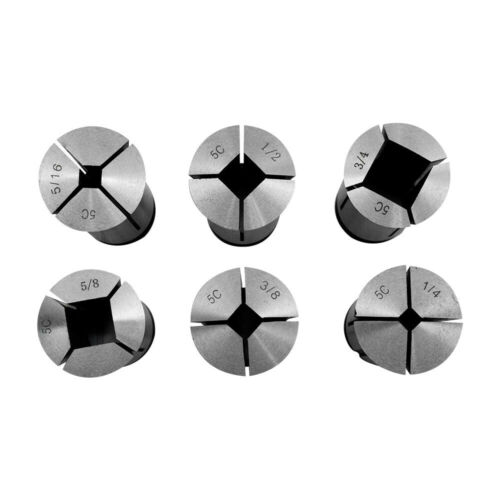 6 Pc 5c Square Collet Set 1/4'' - 3/4'' Harden Machinist Tool 40CR Chuck - Picture 2 of 3