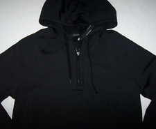 NWT Natori 98 Men's BLACK CAVIAR Sathya Double-Face Fleece Hoodie Sweatshirt L